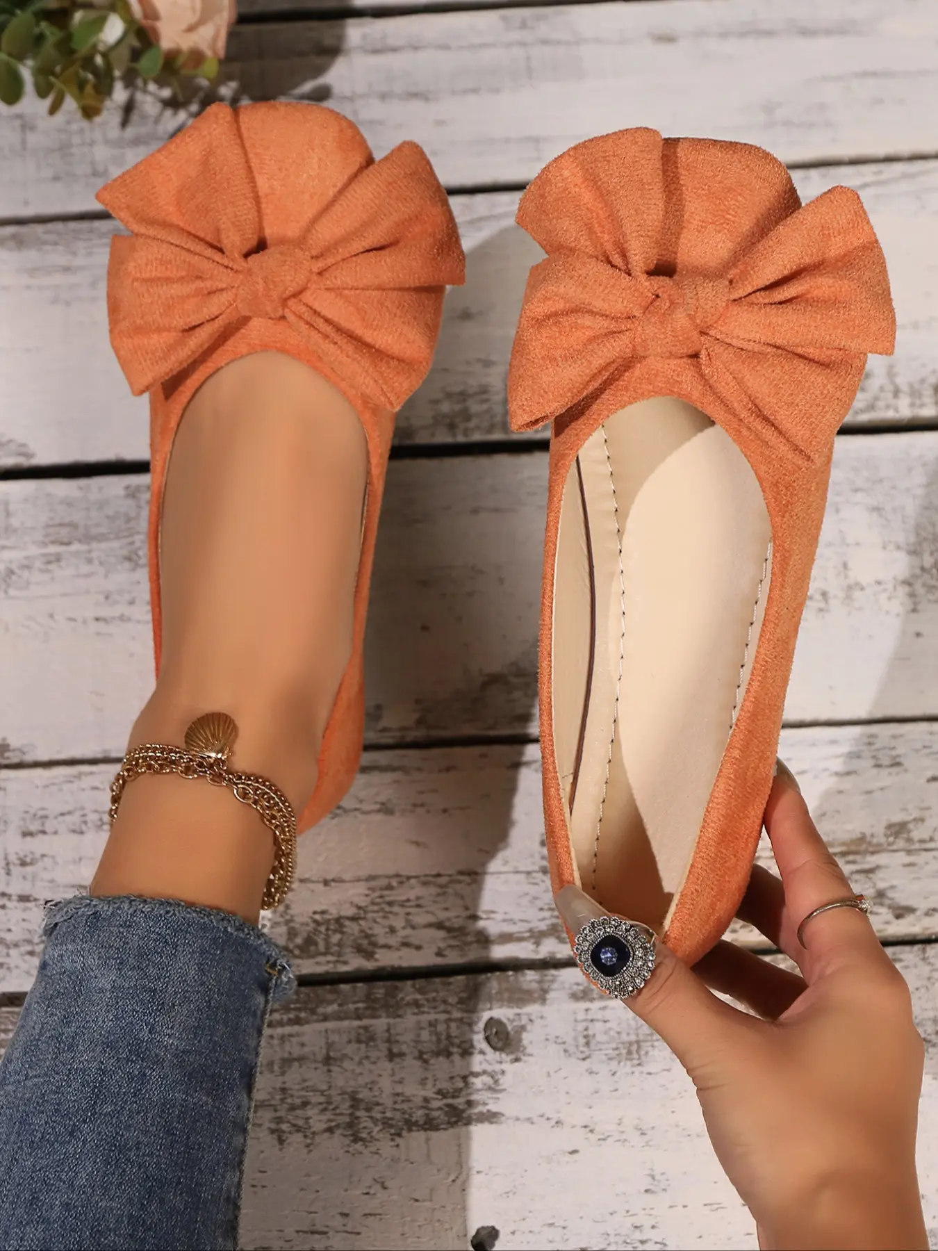 Women's Solid Color Bowknot Design Flat Shoes, Casual Comfortable Soft Sole Ballet Shoes Ballet Flats for Daily Wear, Lightweight Shoes for Women & Girls, Running, Casual Flat Footwear, Casual Fashion Shoes