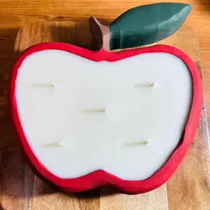Apple Wood Dough Bowl Candle/Soy Candle/Gift/Teacher's Gift /Apperication