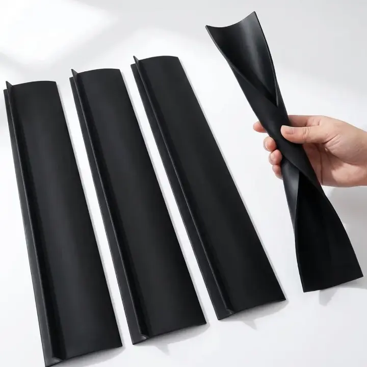 Silicone Stove Gap Covers 4 Pack, 21 Inch Heat Resistant Counter Filler, Easy to Clean Kitchen Spill Guard Protector