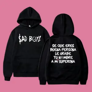 Junior H $AD BOYZ Hoodie Sweatshirt T-Shirt – Sad Boyz Spanish Quote Hoodie Junior H Inspired Sweatshirt Emotional L Hoo Hoodied Comfy Cotton Hoodies