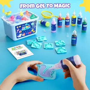 Magical 3D Water Elf Toy Kit，Magic Water Elf Toy Kit – Squishies for Kids, 20 Gels & 16 Molds, Magic Gel Water Pets Sensory DIY Craft Kit, Party Favors & Gifts for Kids Ages 3+