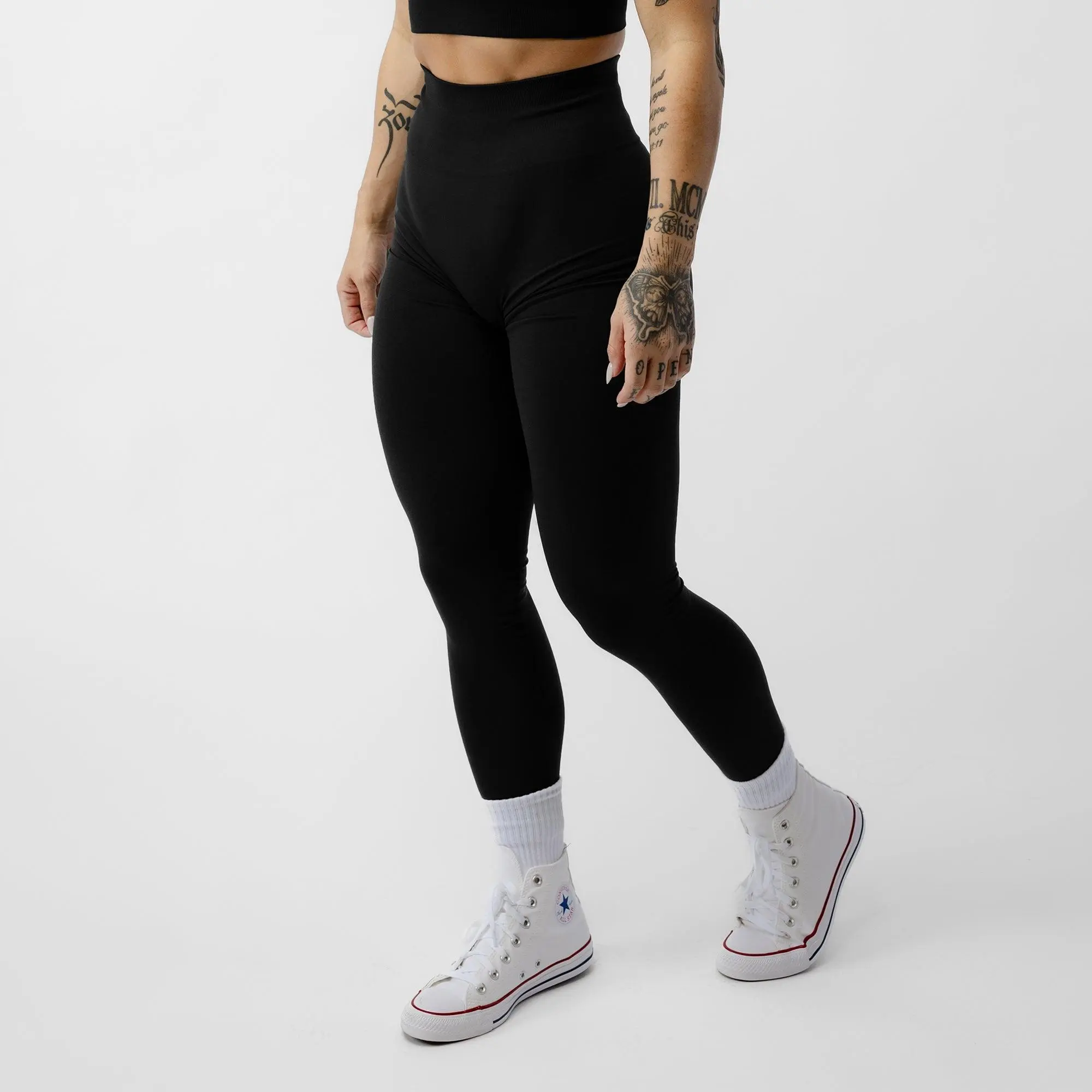 Halo Leggings - High-Rise, Squat Proof, 4-Way Stretch with Back Scrunch & V-Tapered Detailing Compression Halo Leggings - High-Rise, Squat Proof, 4-Way Stretch with Back Scrunch & V-Tapered Detailing Compression