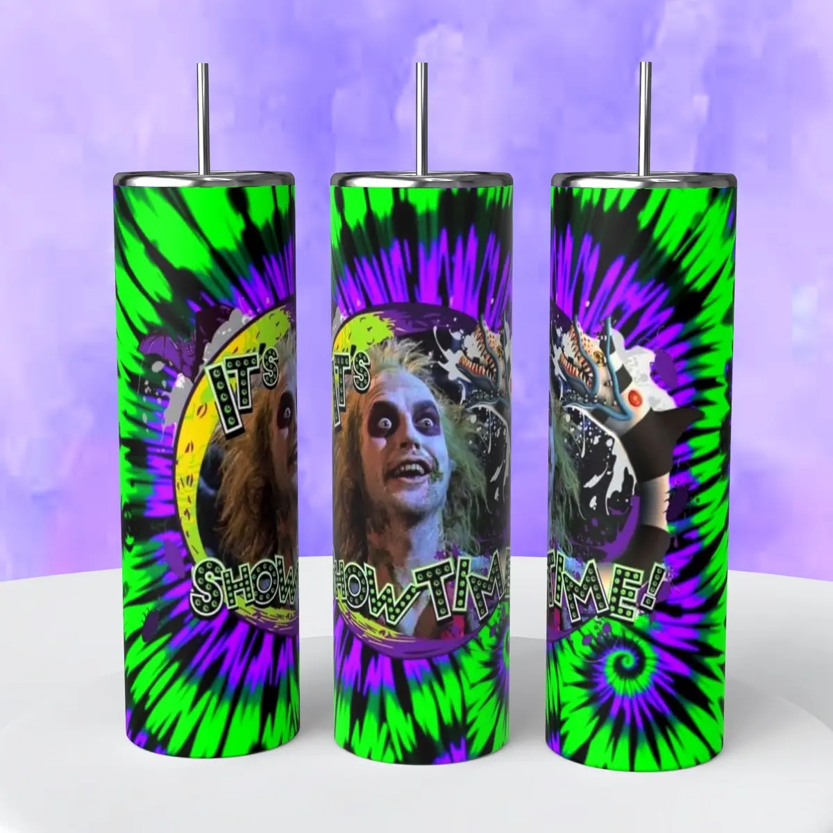 It’s Showtime Beetlejuice Tie Dye 20 oz tumbler