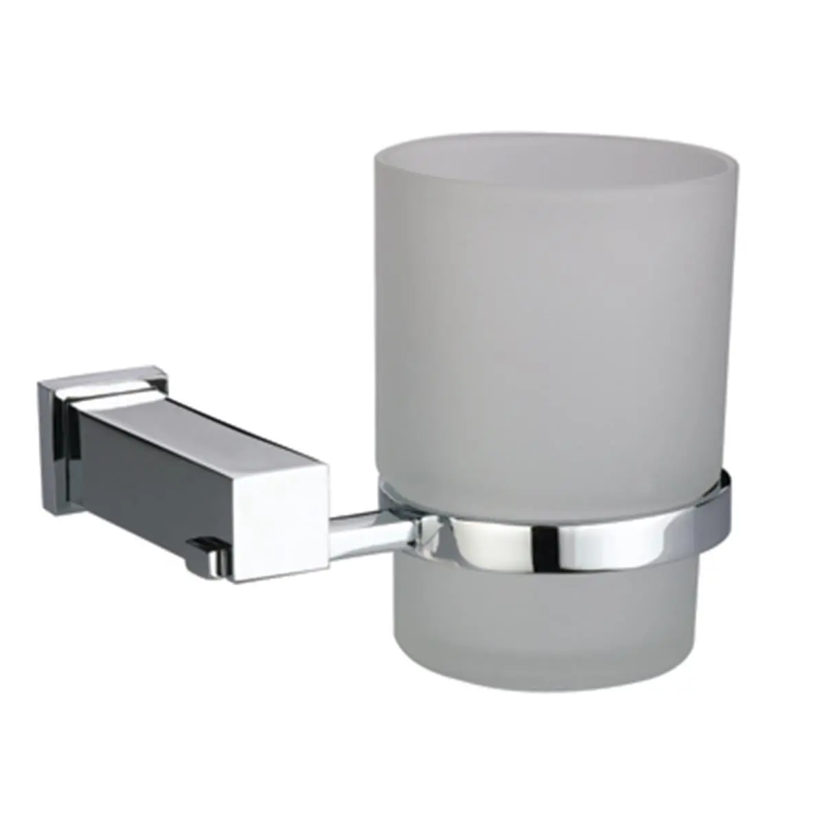 212 MAIN Durable Chrome Finish Solid Brass Toothbrush Holder - Contemporary Dawn Kitchen Square Series Single Tumbler, Wall-Mountable Bathroom Accessory Organizer