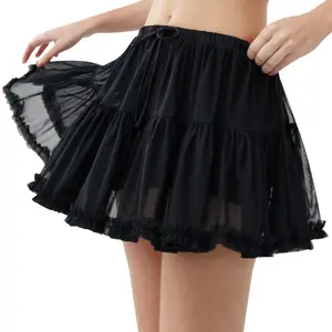 2026 FireSwan Women's High-Waisted Mini Skirt with Pleated Hem, Flowy Mini Layered Skirt, Casual Summer Style