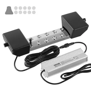 VEVOR Ultrasonic Mist Maker 10 Head,  7000mL/H Ultrasonic Fogger, Mist Maker with 280W IP67 Waterproof Power Supply, Buoy, Replacement Discs, for Pond, Garden, Rockery, Greenhouse, Halloween Decoration