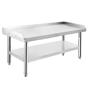 Gaomon Outdoor Grill Table, 36x28x24 in Equipment Stand with 1000 LBS Top Shelf, 220 LBS Bottom Shelf, Adjustable Legs, 2 in Edge Baffle for Home, Commercial Kitchen Use
