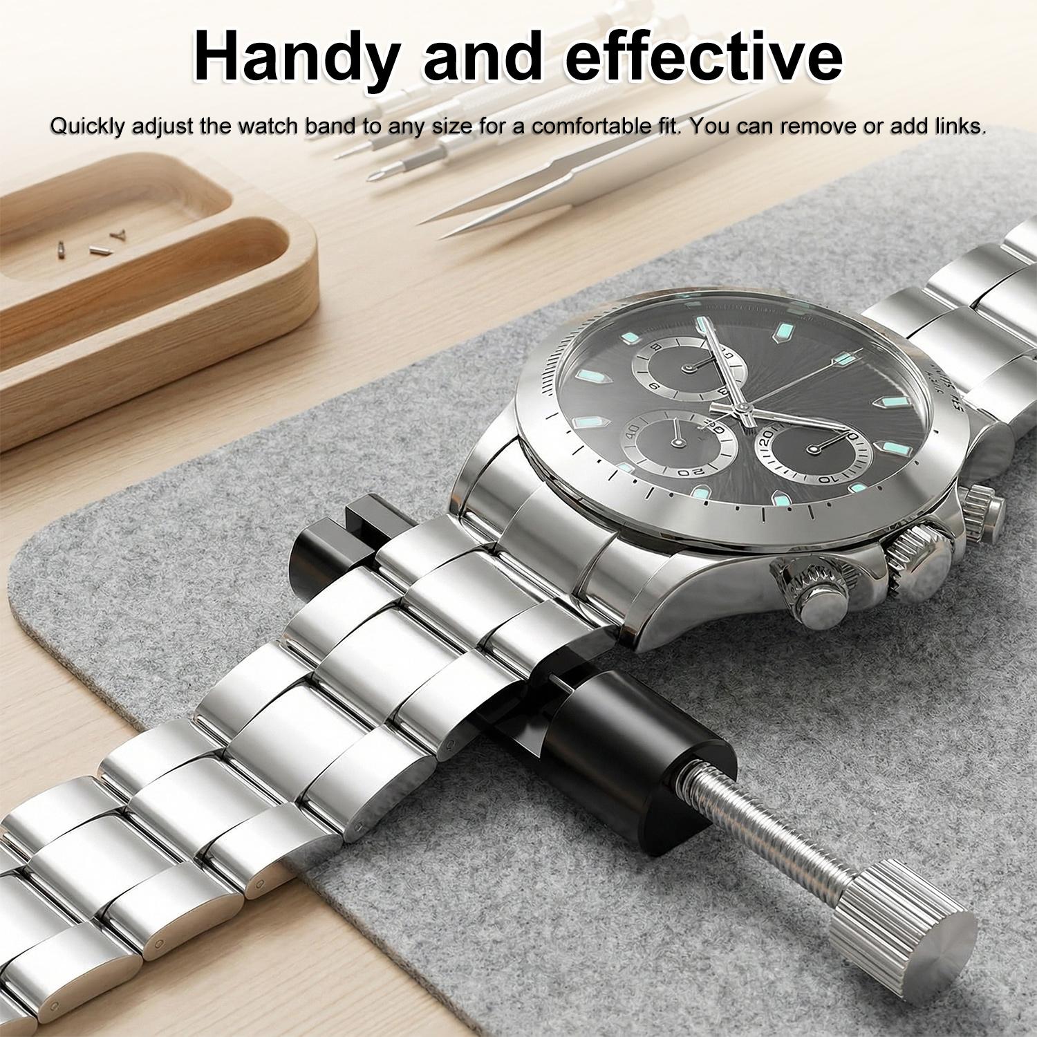 Watch Link Removal Kit,Adjust and Remove Bracelets Tools with 3PCS Replacement Pins, Pin Remover for Sizing Strap Watches Sizings Adjustment Tool Kit for Watches Repair and Sizings