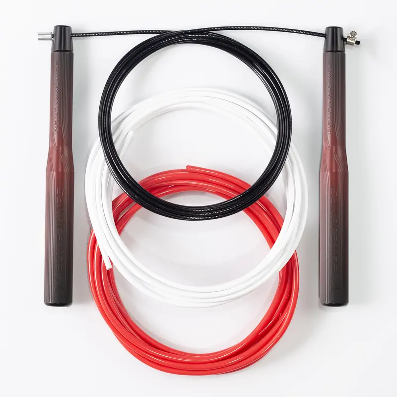 Sports Performance Speed Rope Jump Rope Bundle - 3 Cables for Indoor, Outdoor & Tricks - Made in USA - Premium Jump Rope for Fitness with Aluminium 6.5" Long Handles - Versatile Workout Jump Rope for Cardio Training