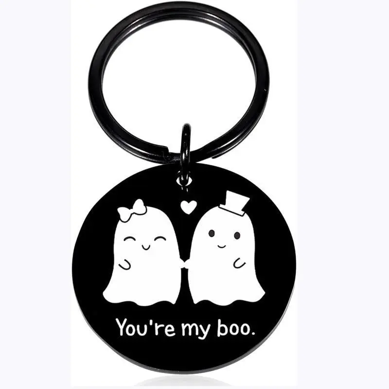 Halloween Gifts for Girlfriend Boyfriend Cute Halloween Boo Keychain Stuffers Gifts Couple Christmas Anniversary Ghost Boo Gifts