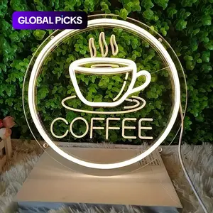 Coffee Cup Design Neon Sign, USB‑Powered 3D Coffee Cup Neon Light, Decorative Neon Sign for Home, Coffee Shop or Office, Led Signs