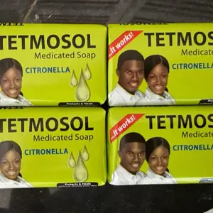 TETMOSOL Medicated Soap Citronella Pack of 4 Each 75g Body Care and Body Wash Protects & Heals