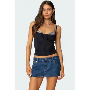 Gingham Layered Tank Top