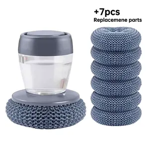 Handheld Liquid Soap Dispenser Brush, Reusable Kitchen Cleaning Tool, Household Cleaning Tool, Suitable for Pots Bowls Sinks, Efficient Dishwashing Accessory, Dish Scrub Brush, Kitchen Scrubber, Cleaning Products