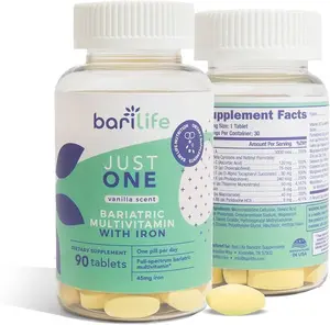 Just One - Once Daily Bariatric Multivitamin with Iron, 90 Count for Gastric Sleeve and Gastric Bypass Pack of 1