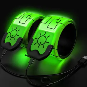 2 Pack LED Armband - Rechargeable Running Lights with Reflective Gear, High Visibility LED Wristband Lights