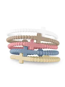 5pcs Cute Random Color Hand Strap, Thin Cross Silicone Bracelet, New Fashion Bracelets, Accessories Gifts, Women & Men Jewelry, Stackable Bracelets