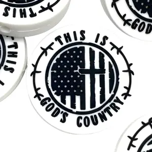 1pc This Is God's Country Focal Beads - Faith Bead | God & American Flag Crafting & Beading DIY