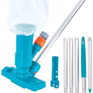 U.S. Pool Supply Above Ground Pool Vacuum Cleaner, Manual Pool Jet Vacuum Cleaner, Spa Cleaner for Hot Tub, Ponds - 5 Section Pole, Leaf Bag, Telescopic Pole Attachment - Attach to Garden Hose