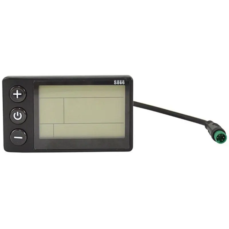S866 Durable E-Bike LCD Instrument Display - Handlebars Control Panel with Gear Position, Speed Meter, Waterproof Plug for Electric Scooters