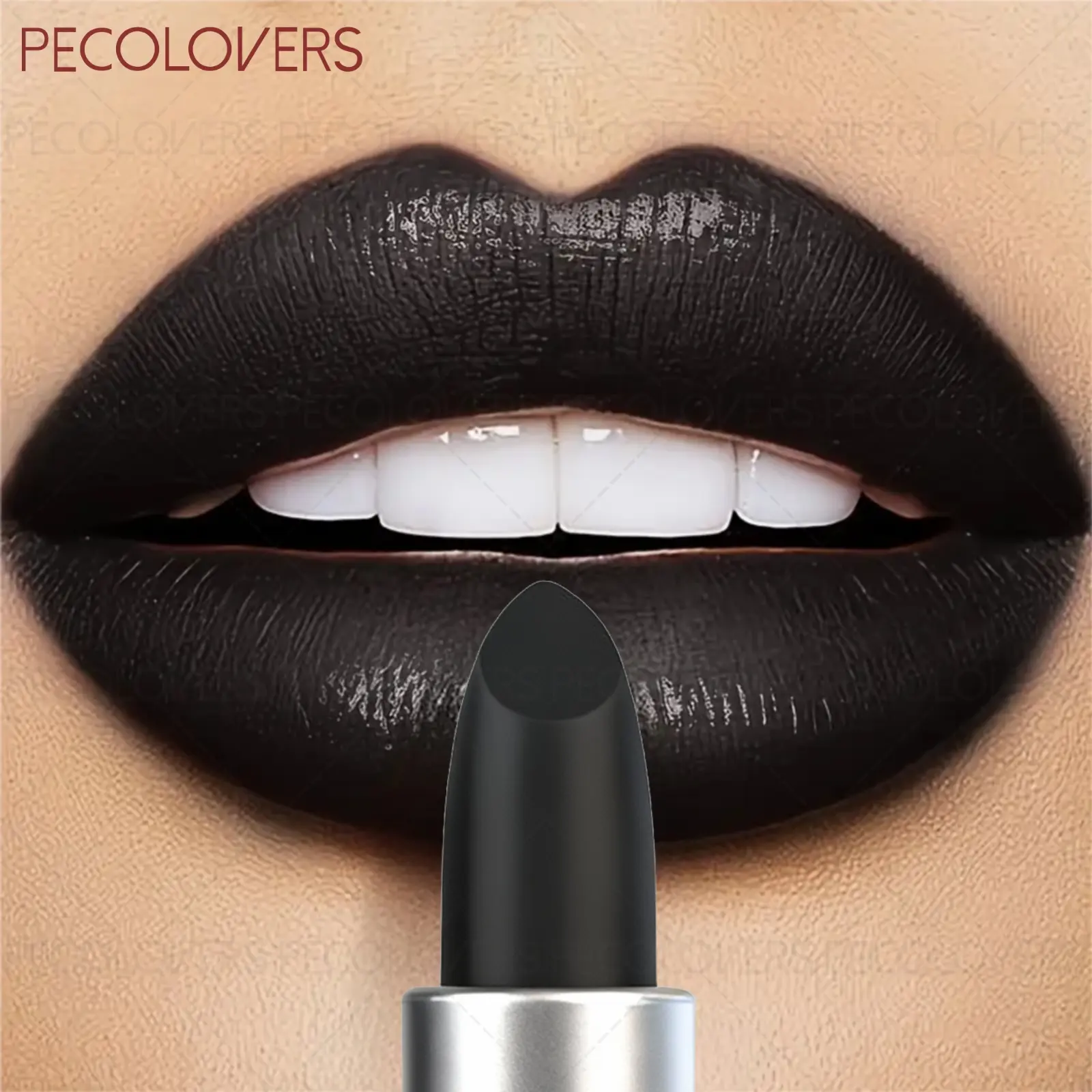 1PC Velvet Matte Black Lipstick. Long-wearing and Fade-proof, Waterproof and Sweat-resistant. Bold Gothic Shade, Transfer-free and Smudge-proof. Perfect for Halloween, Cosplay, Music Festivals and Other Makeup Looks.