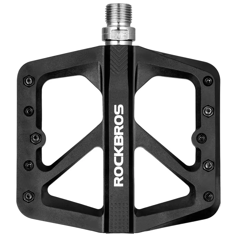 ROCKBROS Lightweight Nylon Composite MTB Flat Pedals, 9/16" DU Bearing Bike Platform Pedals for BMX, Mountain, Road Cycling