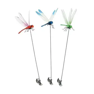 FathersDayGift 3Pack Dragonfly Clip,3D Dragonfly Garden Stakes Decor,Fly Deterrent, Humming Bird Stakes,Deer and Horse,Bird and Fly Scare Devices for Indoor Outdoor Garden