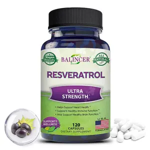 Balincer Resveratrol Health Supplement - Supports Heart and Brain Health - Supports Immune System Health - 120 Capsules