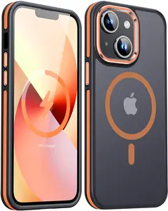 Magnetic for iPhone 14 Case, [Compatible with Magnetic] [Shockproof Military-Grade Protection] Slim Non-Slip Translucent Matte Phone Case for iPhone 14 6.1″