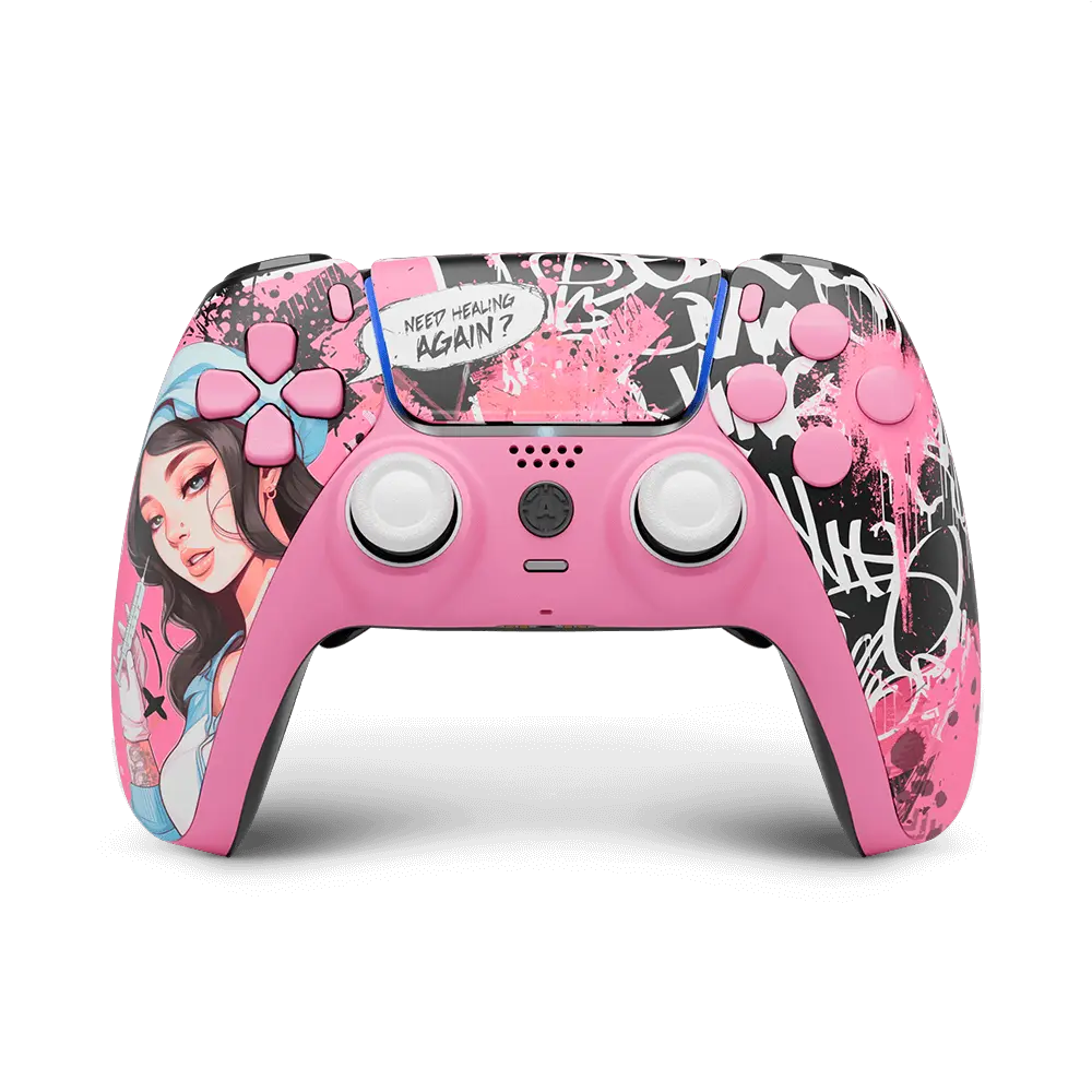 PinkRX PS5 AIMcontroller | Compatible with PS5 Console & PC | Custom Made Wireless Gaming Controller with 4 Back Remappable Paddles
