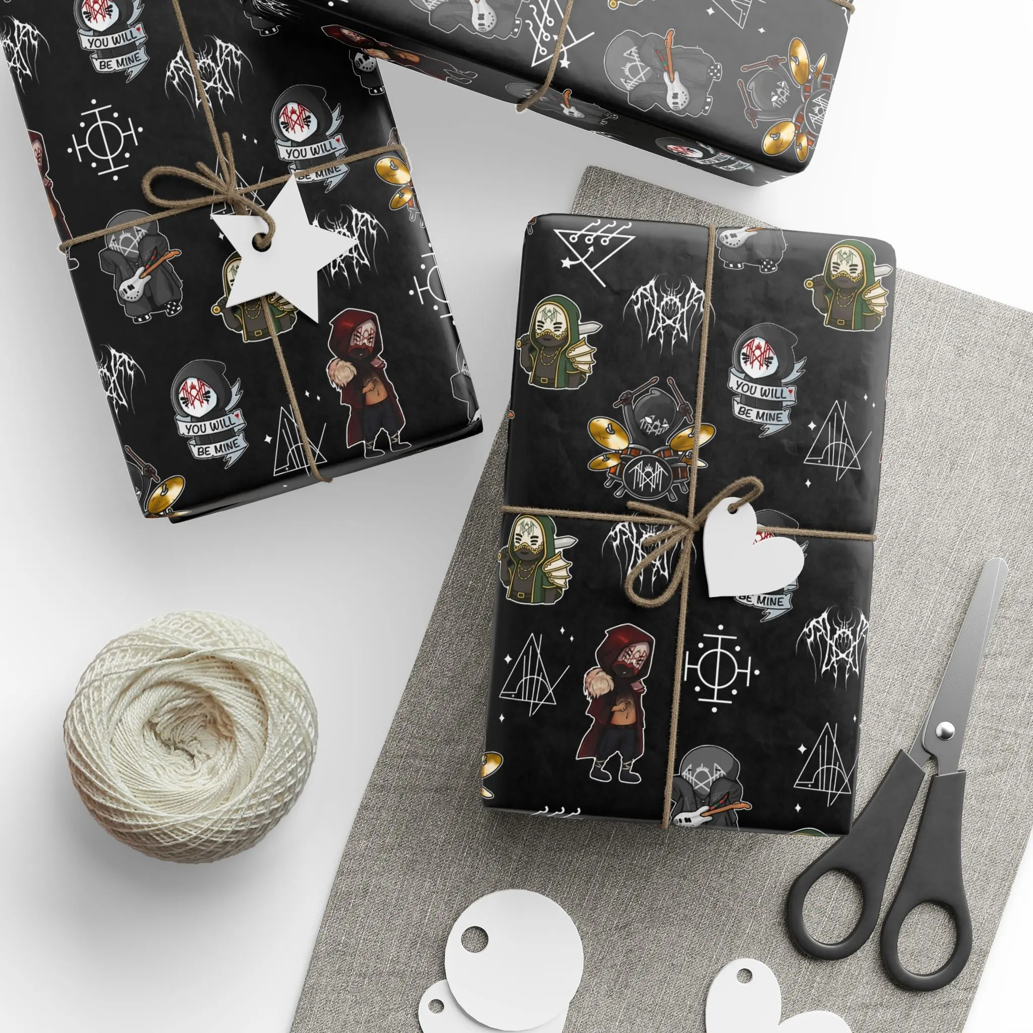 Sleep Token Wrapping Paper, Gift Christmas 2025, Aesthetic Band Gift Wrap for Music Fans, Punk Rock wrapping Alternative Holiday Wrapping Paper, Unique, Gift Birthday