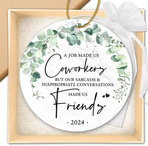 Coworker Ornament for Work Bestie, Women Friends - Chance Made Us Coworkers - Friendship Gifts for Coworkers, Bestie Worker, Work Friend, Best Friend - Christmas Ceramic Keepsake Ornament 2024