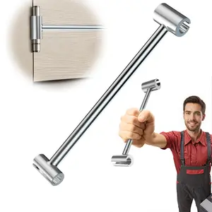 Door Hinge Adjustment Tool, 14-19mm Hinges Gap Adjusting Wrench, Upgraded Door Henge Repair Tool, Door Gap Tool for Flag Hinge Steel Double-Ended Door Henge Repair Wrench