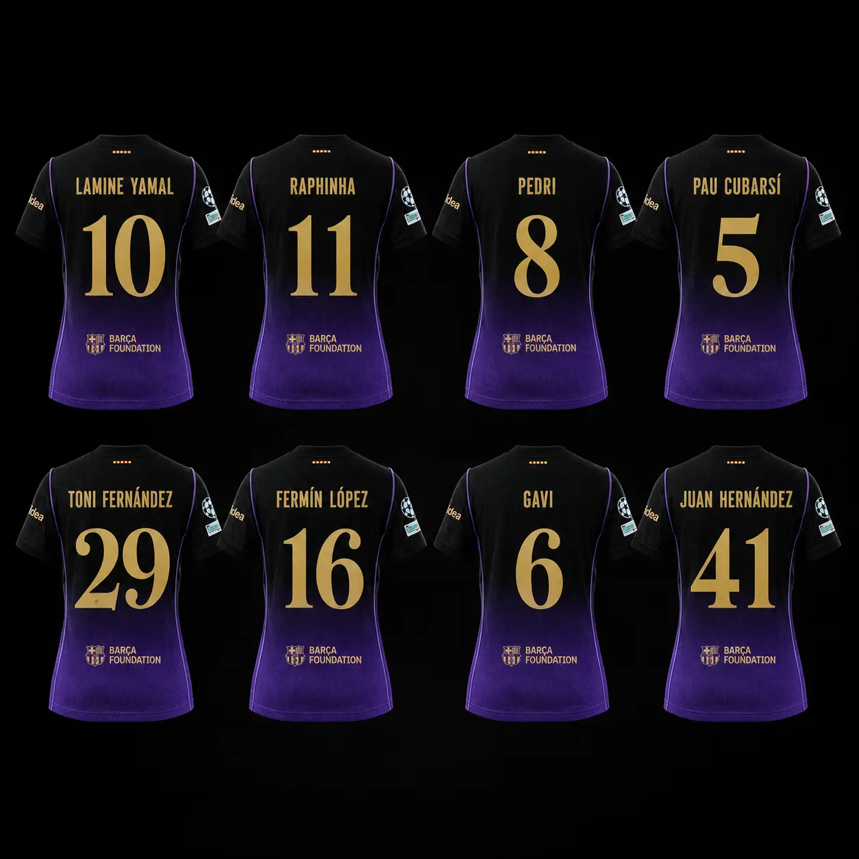 Unisex Soccer Jersey Black and Purple Striped Soccer Mamba Mentality Jersey #11 Raphinha Fan Style Football Shirt 2026/2027