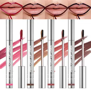 4Pcs Peel Off Lip Liner Stain Set , Waterproof Nude Matte Lip Tint, Non-Fading Peel Off Lip Color, Effortless Precision & Full Coverage, 24H Color Hold - Cosmetic,Mother's Day Campaign