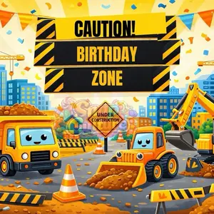 Construction Birthday Invitation Editable | Truck Birthday Invite | Caution Birthday Zone Party | Toddler Boy Birthday Bundle | Instant Download