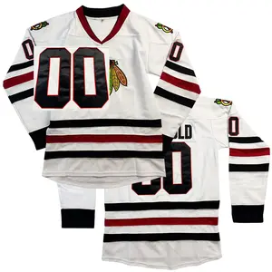 Men's Hockey Jersey #00 Sewing embroidery loose V-neck Christmas style sweatshirt big size Outdoor sportswear Classic Streetwear Ice hockey training competition long sleeved pullover ice hockey movie merch GRISWOLD Halloween Christmas gift S-3XL