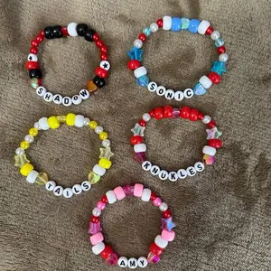 Sonic the Hedgehog Beaded Kandi Bracelets - Amy , Tails, Knuckles, Shadow, and More