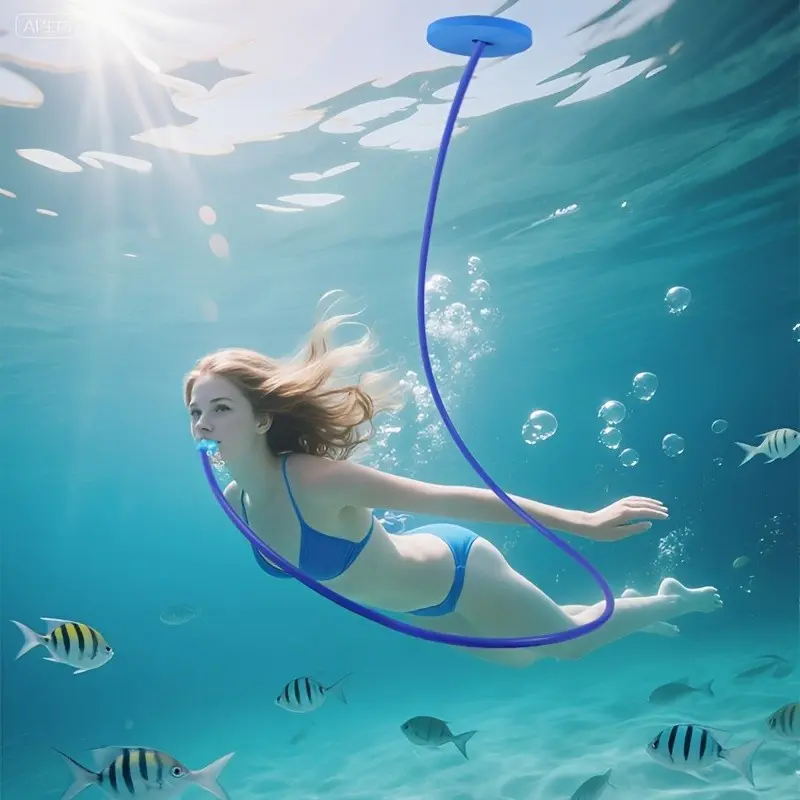4m/157.48inch Scuba Breathing Tube, Anti-Choke Single Dual-Head Respirator, Silicone Material, Leak-Proof, Deep Water Oxygen Equipment, Diving Gear