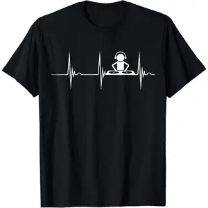 Oversized Music Producer Disc Jockey Heartbeat DJ Mixing Console T-Shirt