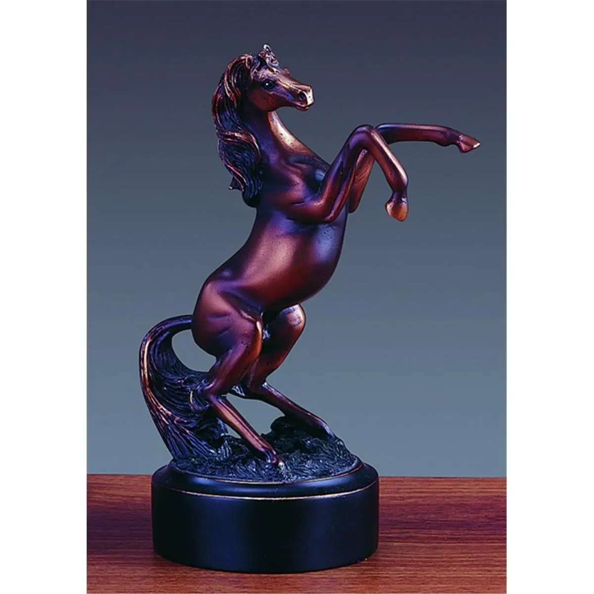 212 MAIN Standing Cold Cast Bronze-Plated Resin Animal Sculpture - Horse Motif Desktop Statue, Western Home Decor Statue, Indoor Collectible Art Ornament, 4.5x3x7", Marian Imports F53002