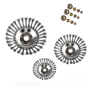 Weed head 6 inches 8 inches 10 inches, lawn mower matching kink  wire wheel angle grinder matching cleaning and polishing twist wire flat wire wheel brush Adjustable Stainless Shovel Pusher Heavy Duty Snow  head landscaping garden  backpack  steel trimmer