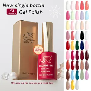JR 43colors 15ML Hema-free Gel Nail Polish Single Package, Christmas Red Black Pink Nude Blue Green Gel Polish Color Soak Off LED Nail Gel Polish Nail Art Starter Manicure Salon DIY as gifts for Women Nail Care
