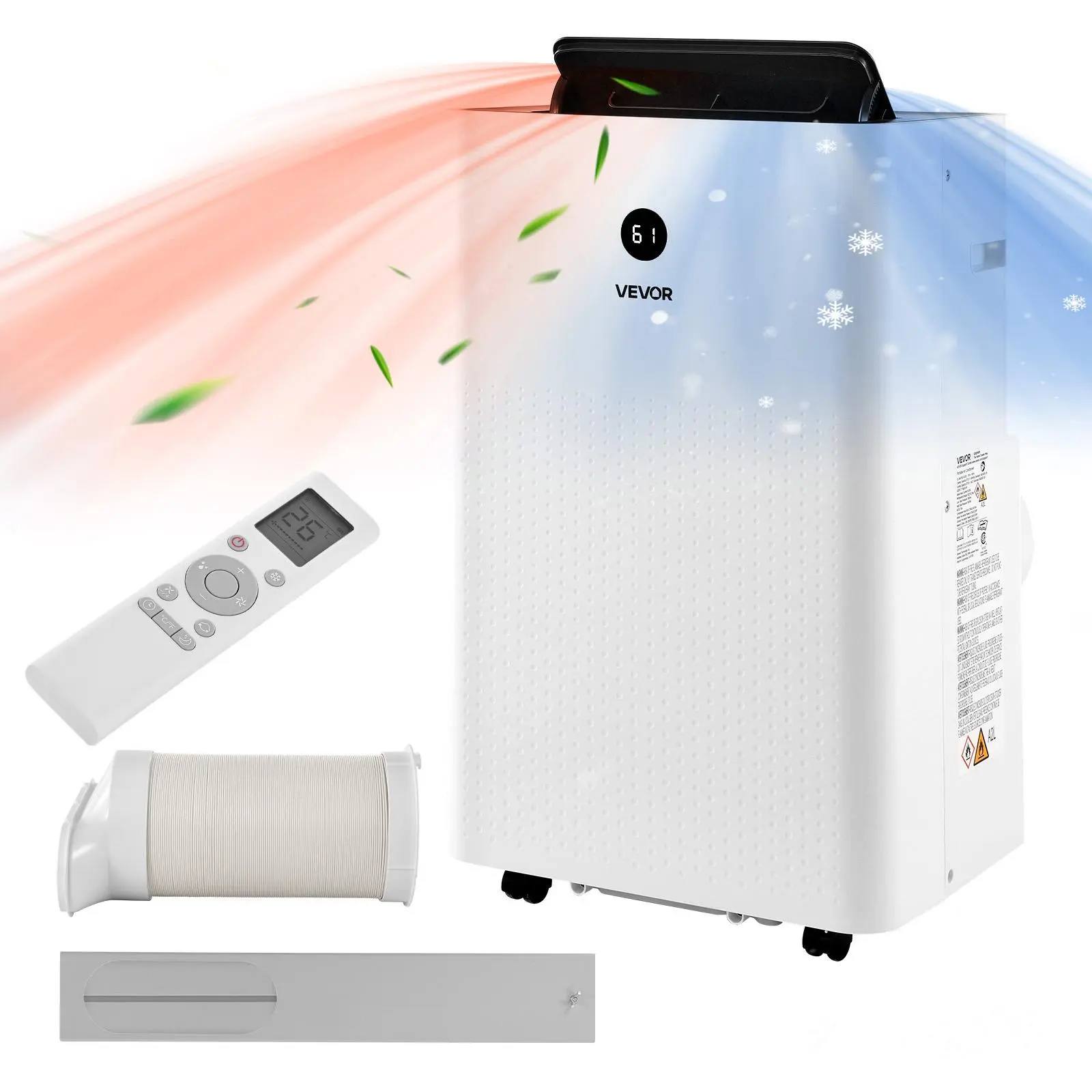 【Summerfinds】VEVOR Portable Air Conditioner and Heater Combo,14000 BTU (9800 BTU SACC) 5-in-1 Standing Cooling Ac UnitLED Touch Panel & Remote Control24h TimerDehumidifier/Fan/Sleep Mode for Room Indoor, Ac Cooling Fan Bedroom, Window Ac Units, Energy