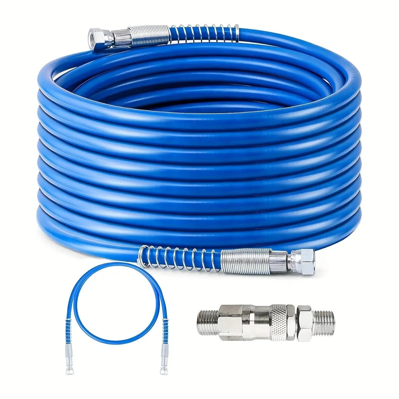 Airless Paint Sprayer Hose, Rubber Hose, 3600PSI Heavy Duty High Pressure Airless Paint Spray Hose with 5ft Whip Hose & 1/4" Hose Connector with Swivel Joint for Airless Spraying Machine, Tool Accessories