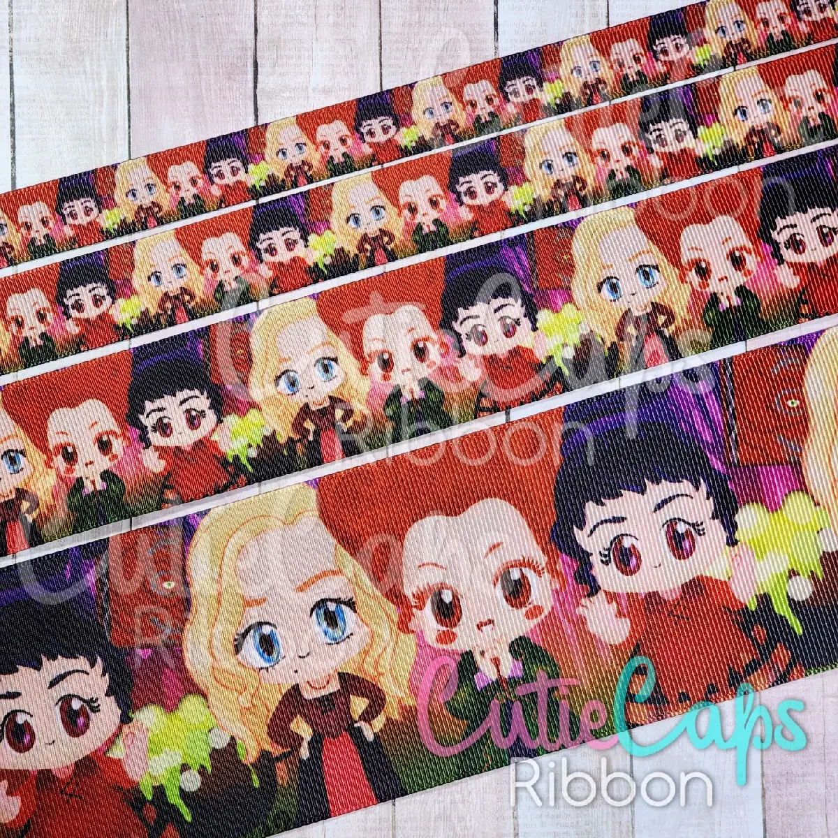 Halloween Witches Grosgrain Ribbon. Sold in 5 yard rolls