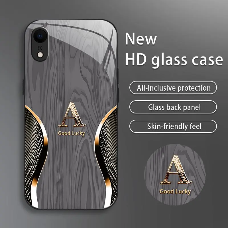Suitable for [iPhone Xr] Brand new premium phone case, drop-proof and fingerprint-resistant，sophisticated and minimalist design, with 26 English letters to choose from YM99
