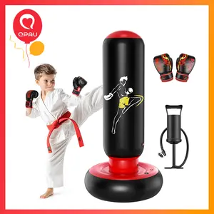 QPAU 66 Inch Inflatable Kids Punching Bag Toy with Boxing Gloves for Ages 6-12 Children's Day Gifts for Boys & Girls Ideal for Karate Taekwondo MMA Exercise Strengthening Fun Family Time - Energy