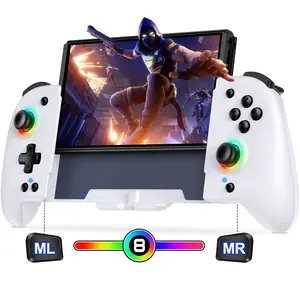 Switch Controller for Switch/OLED, ESYWEN Switch Joypad with Handheld Grip Double Motor Vibration,Replacement for Switch Joy Cons-White