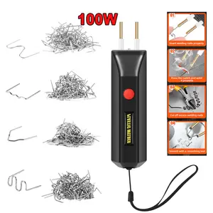 100W Cordless Plastic Welding Gun Kit - Includes 200 hot staples, portable staple tool for car bumpers, plastic welding gun for kayaks, motorcycles, and plastic repairs